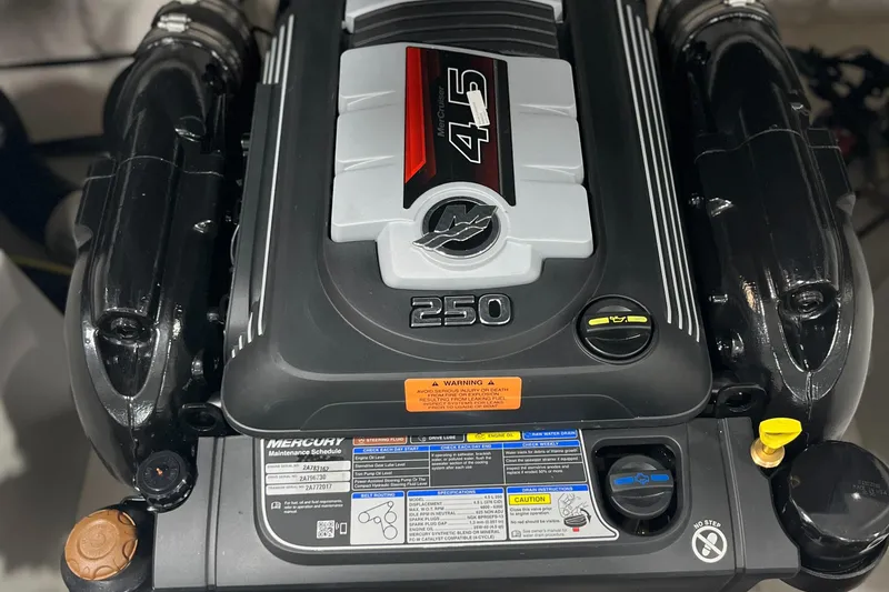 Slide: The Image of 2025 Chaparral 23 SSi engine, featuring a powerful Mercury 4.5L 250 horsepower motor. - 17