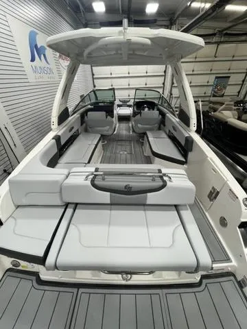 Slide: The Image of 2025 Chaparral 30 Surf boat interior with sleek seating and modern design. - 6