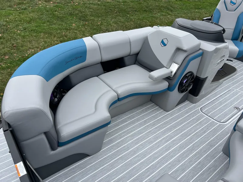 Slide: The Image of 2025 South Bay 523 RS3 3.0+ pontoon boat with stylish seating and modern design. - 11