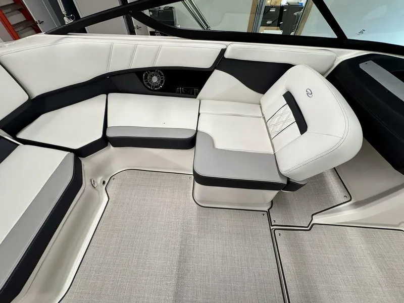 Slide: The Image of Luxurious interior seating of 2025 Regal 2000 ES boat with modern design. - 11