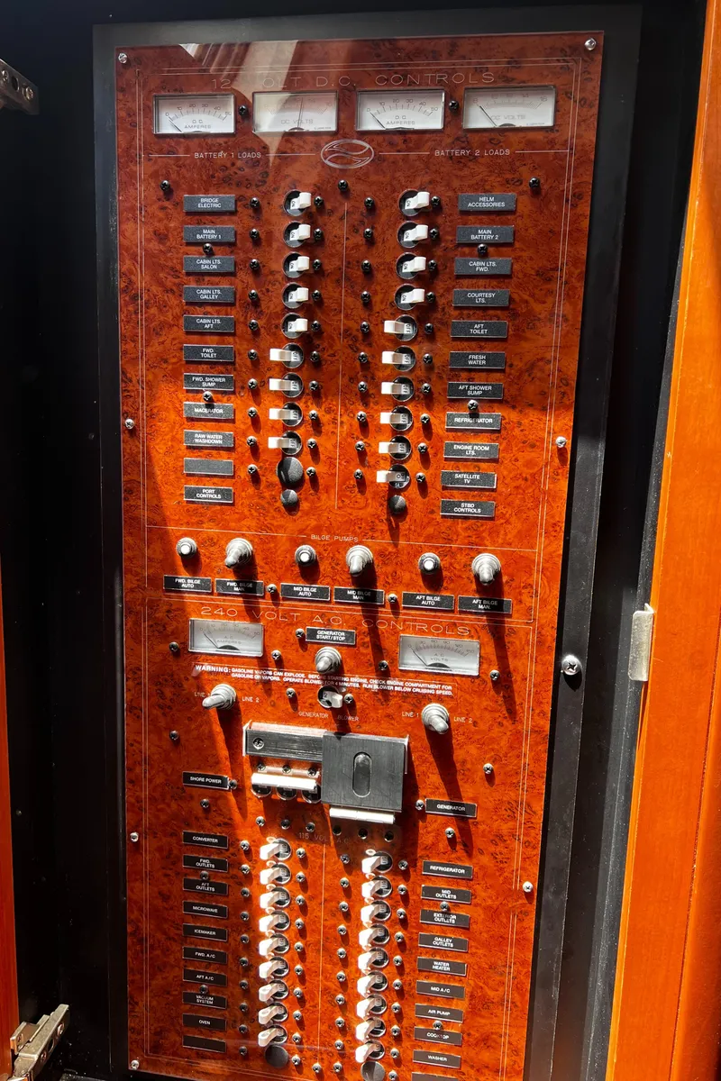 Slide: The Image of Electrical control panel on a 2004 Silverton 39 Motor Yacht. - 13