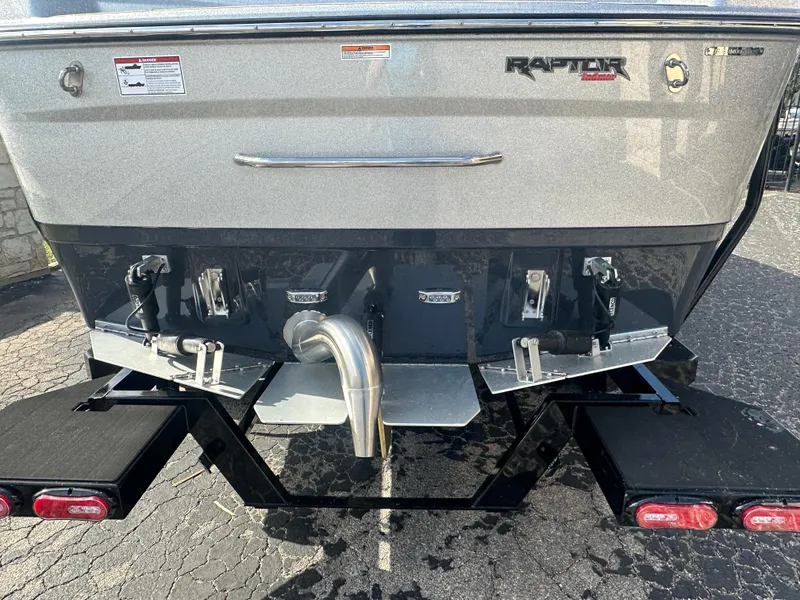 Slide: The Image of 2025 Moomba Max boat rear view with Raptor engine details. - 11