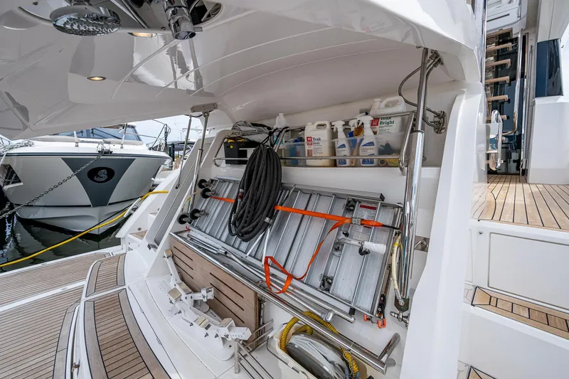 Slide: The Image of Sunseeker Manhattan 68 yacht storage area with equipment and supplies, 2022 model. - 28