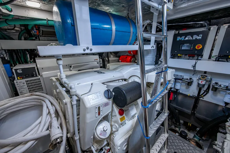 Slide: The Image of Engine room of 2022 Sunseeker Manhattan 68 yacht, featuring advanced machinery and equipment. - 40