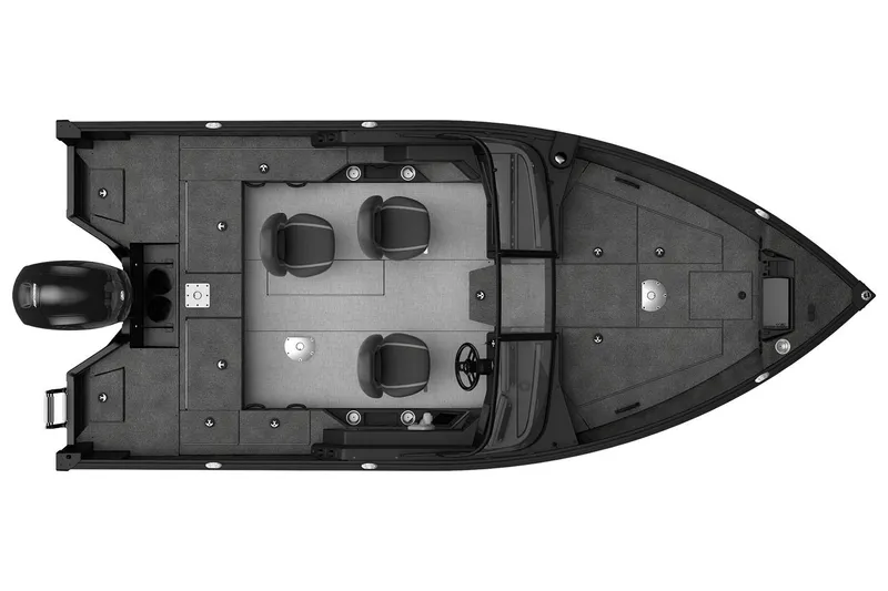 Slide: The Image of Top view of 2025 Alumacraft Competitor 175X Sport fishing boat layout. - 34