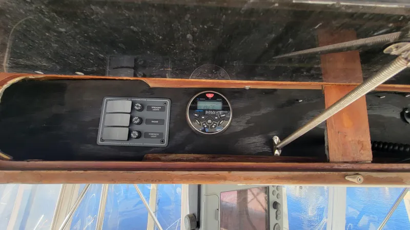 Slide: The Image of Control panel of 1988 Ocean Yachts 38 Super Sports boat. - 38