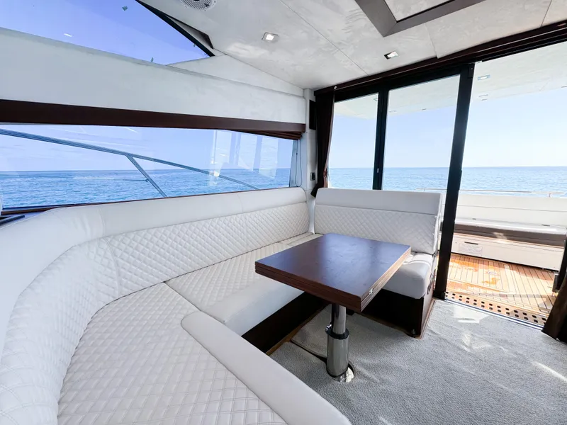 Slide: The Image of Luxurious interior of 2016 Galeon 420 Fly yacht with ocean view. - 18