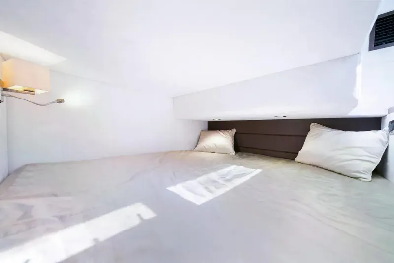 Slide: The Image of Cozy bedroom interior of 2016 Galeon 420 Fly yacht with modern design. - 39