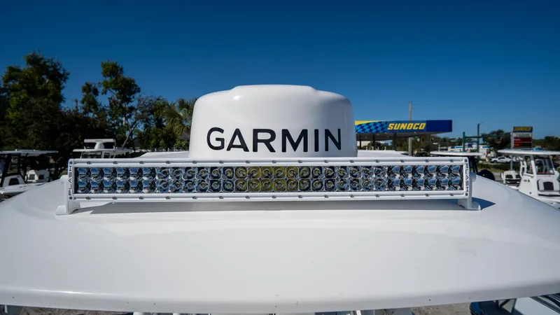 Slide: The Image of Garmin radar on 2024 Sea Fox 268 Commander boat, with LED light bar. - 13