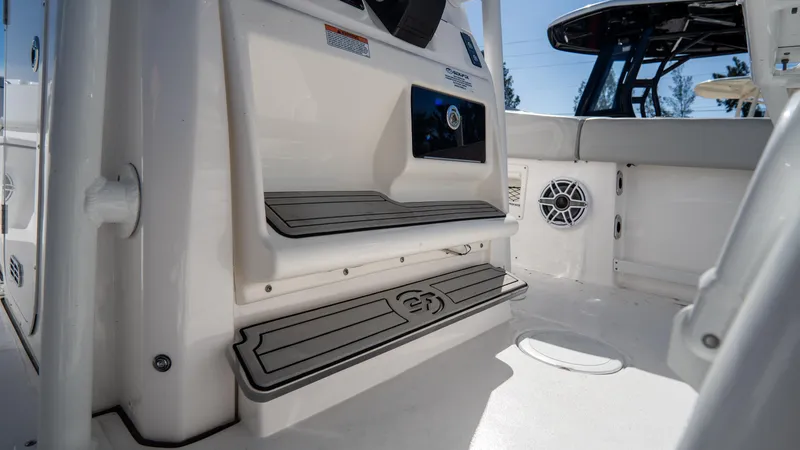 Slide: The Image of 2024 Sea Fox 268 Commander boat interior with sleek seating and modern design. - 30