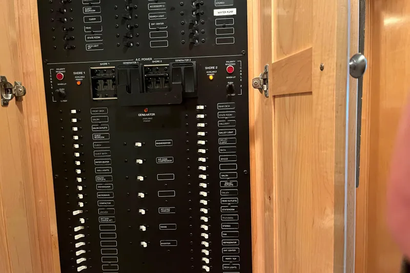 Slide: The Image of Electrical panel inside wooden cabinet, Sharpe 75 model, 2001. - 26