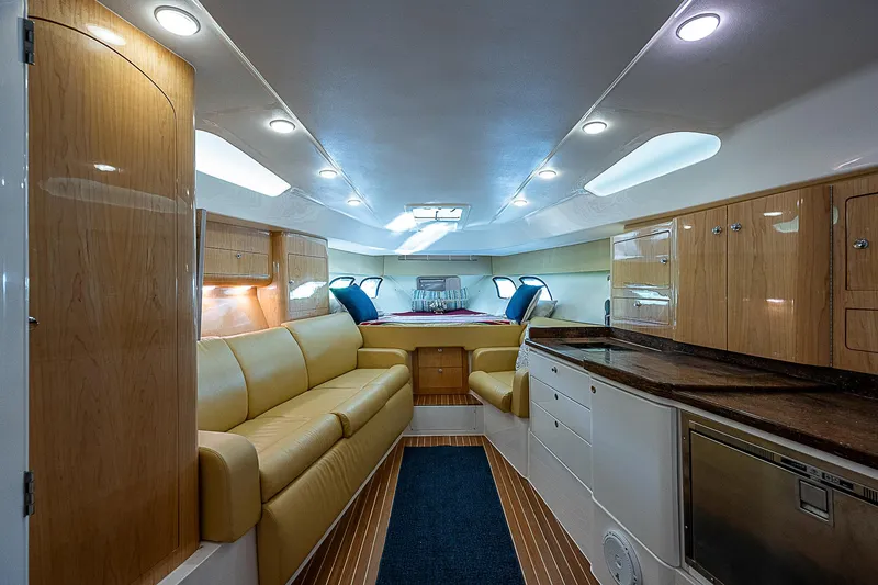 Slide: The Image of Interior of 2016 Intrepid 430 Sport Yacht with modern design and luxurious amenities. - 20