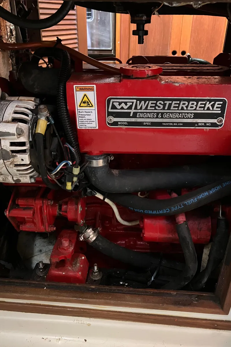 Slide: The Image of Westerbeke engine in 1983 Morgan Nelson Marek 454 sailboat. - 27