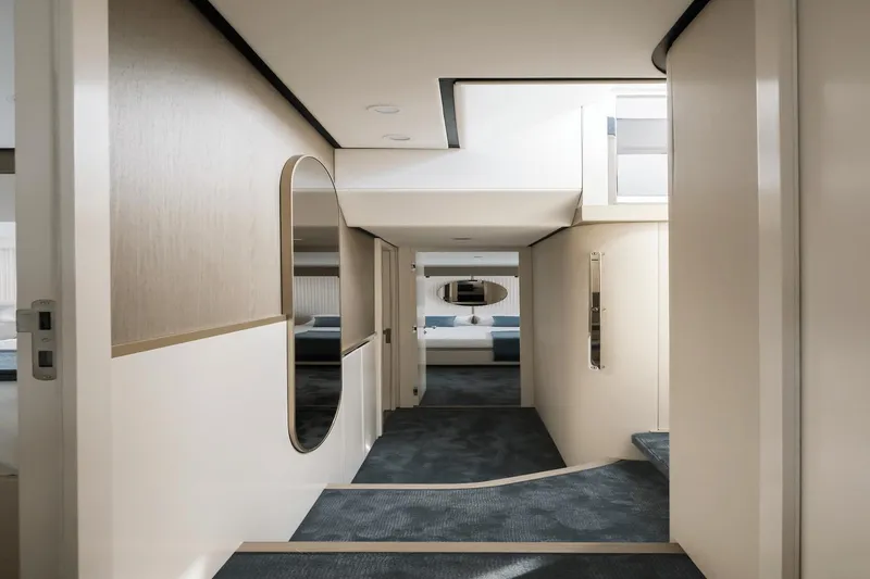 Slide: The Image of Interior of 2025 Azimut Magellano 60 yacht, featuring modern design and elegant finishes. - 45