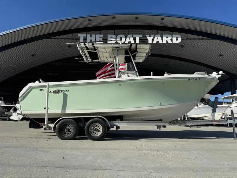 Slide: The Image of 2005 Sailfish 236 CC boat on trailer at The Boat Yard. - 15