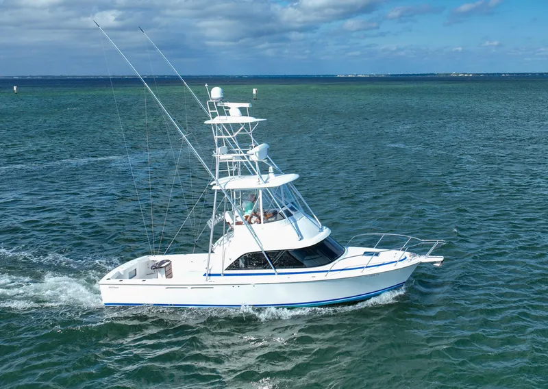 Slide: The Image of 2018 Bertram 35 Flybridge- IT-L-DO- STBD Profile - 0