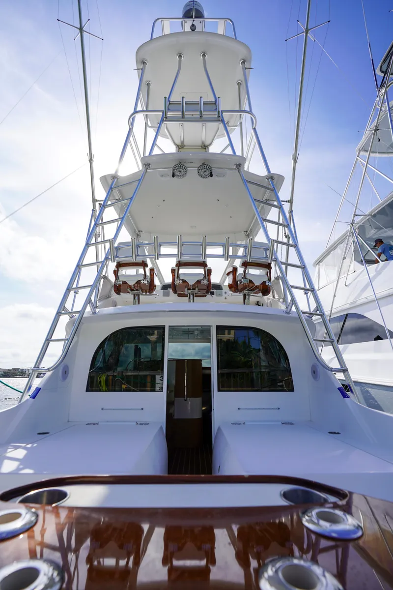 Slide: The Image of 2018 Bertram 35 Flybridge- IT-L-DO- Cockpit/ Helm - 18