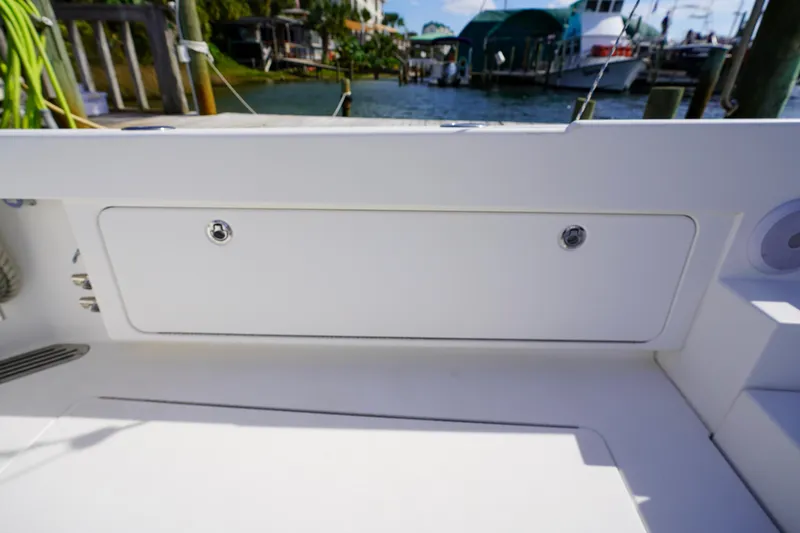 Slide: The Image of 2018 Bertram 35 Flybridge- IT-L-DO- Cockpit Storage - 27