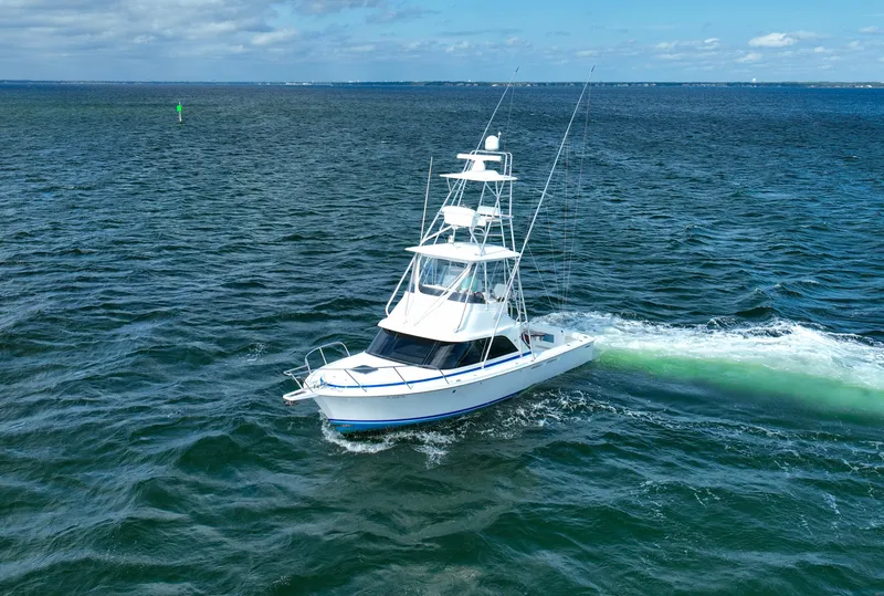 Slide: The Image of 2018 Bertram 35 Flybridge- IT-L-DO- Port Bow - 34