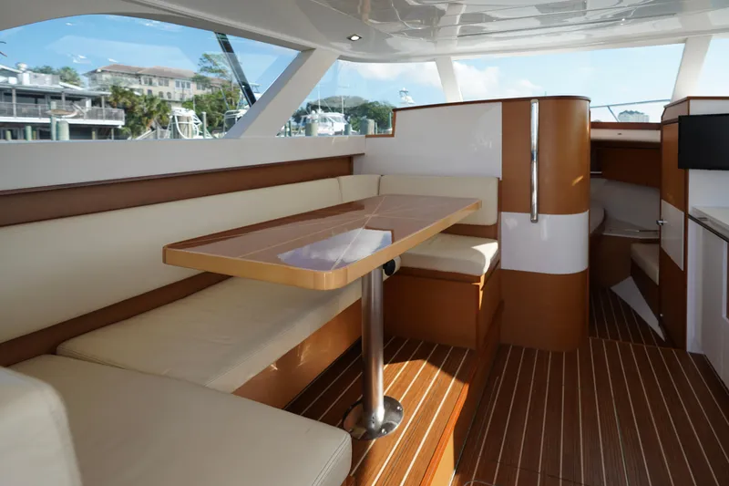 Slide: The Image of 2018 Bertram 35 Flybridge- IT-L-DO- Dinette - 7