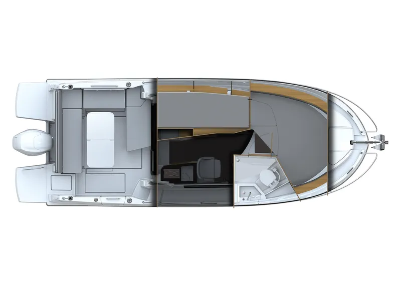 Slide: The Image of Top view of 2024 Beneteau Antares 8 V2 boat layout, showcasing interior and deck design. - 15