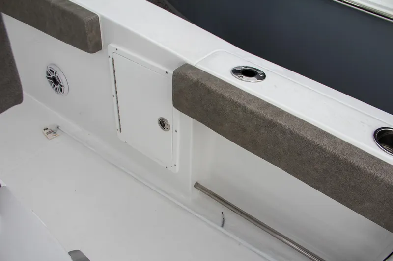 Slide: The Image of 2025 Sea Hunt Gamefish 27 livewell with clear lid and secure latch. - 26