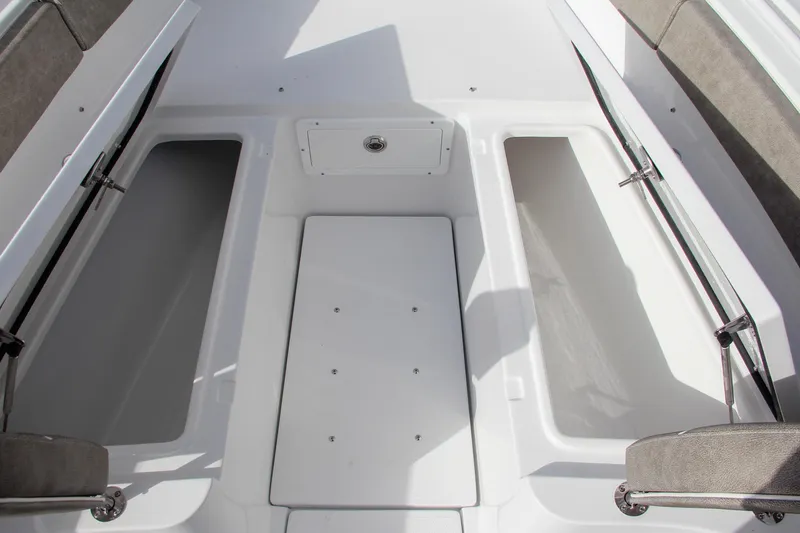 Slide: The Image of 2025 Sea Hunt Gamefish 27 Forward Seating, spacious deck with storage compartments. - 43
