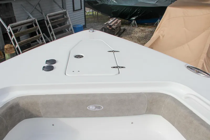 Slide: The Image of 2025 Sea Hunt Gamefish 27 Forward Seating storage compartments and drawer. - 45