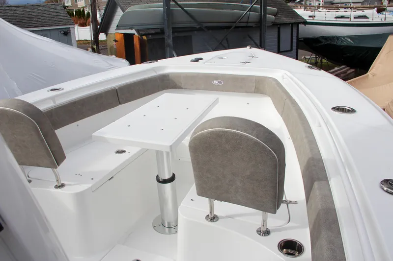 Slide: The Image of 2025 Sea Hunt Gamefish 27 Forward Seating, spacious deck with comfortable seating. - 49