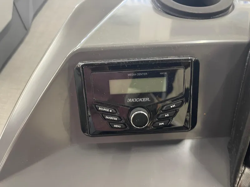 Slide: The Image of 2024 Bennington 188SVLSR boat media center with Kicker audio system. - 35