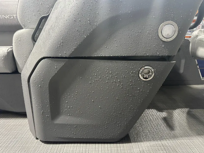 Slide: The Image of 2024 Bennington 20SVLSR boat interior with water droplets on gray surface. - 43