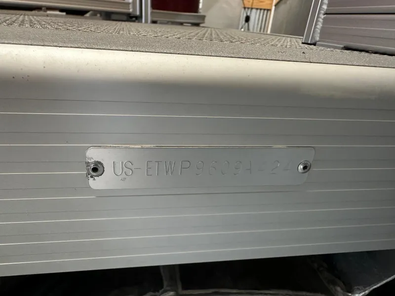 Slide: The Image of 2024 Bennington 20SVLSR boat hull identification number plate. - 46