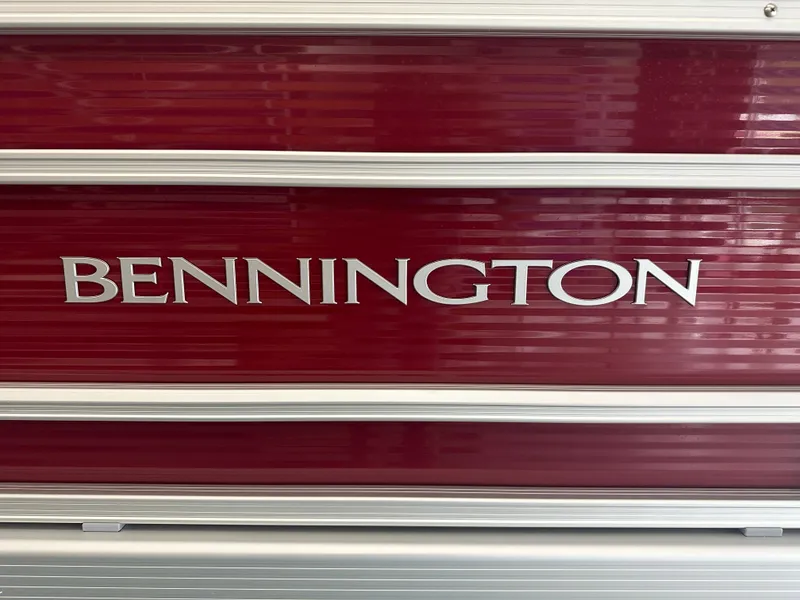 Slide: The Image of Bennington 2024 20SVLSR boat logo on red background. - 6