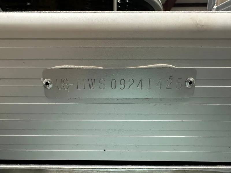 Slide: The Image of 2025 Bennington 22SSRSE boat hull identification number plate. - 35