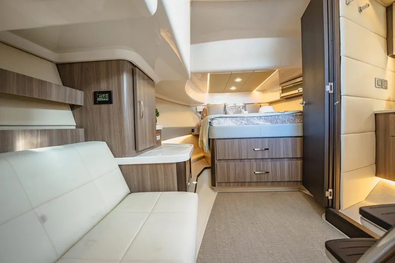 Slide: The Image of Luxurious interior of 2022 Regal 36 XO yacht with modern furnishings. - 36
