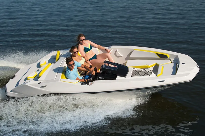 Slide: The Image of 2017 Scarab 165 G speedboat with passengers enjoying a ride on the water. - 4