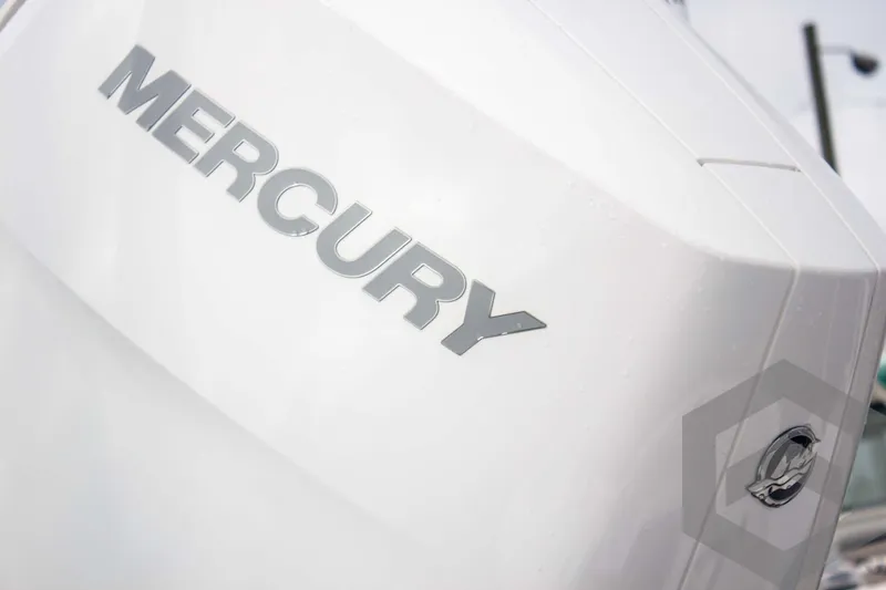 Slide: The Image of Mercury engine on 2025 Tidewater 2500 Carolina Bay boat. - 26