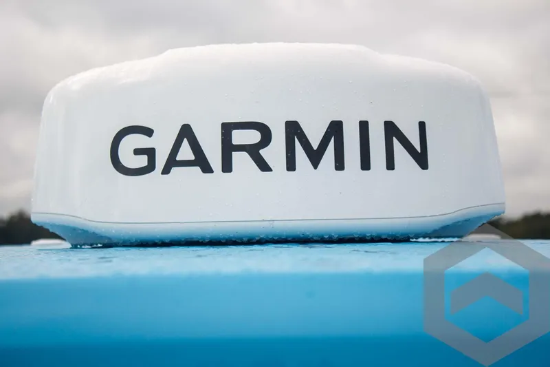 Slide: The Image of Garmin device on 2025 Tidewater 2500 Carolina Bay boat, close-up view. - 37