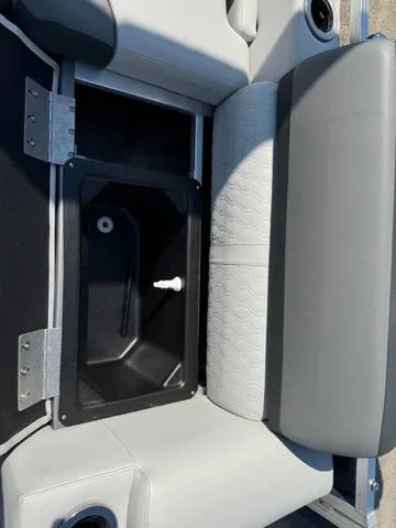 Slide: The Image of 2021 Tahoe LTZ Versatile Rear Lounger 24' seat storage compartment. - 21