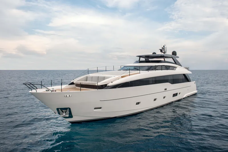 The Image of Luxury Sanlorenzo 86A yacht cruising on open sea, 2026 model. - 1