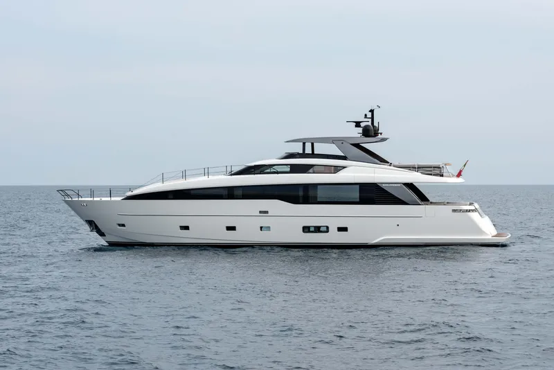 Slide: The Image of 2026 Sanlorenzo 86A luxury yacht cruising on open sea. - 3