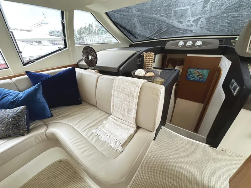 Slide: The Image of Luxurious interior of 2014 Ferretti Yachts 530 with plush seating and elegant decor. - 17