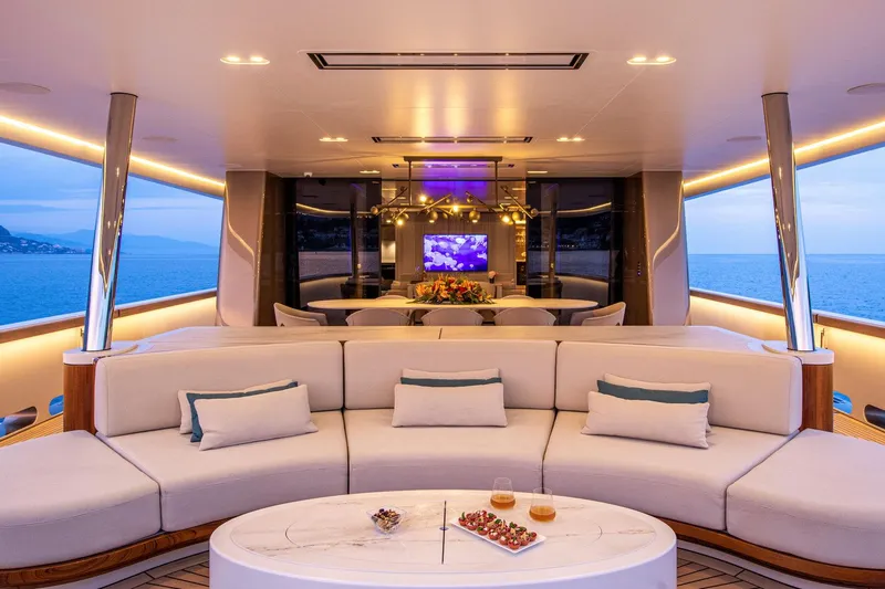 Slide: The Image of Luxurious interior of 2021 Van der Valk Custom 34M Explorer yacht. - 10