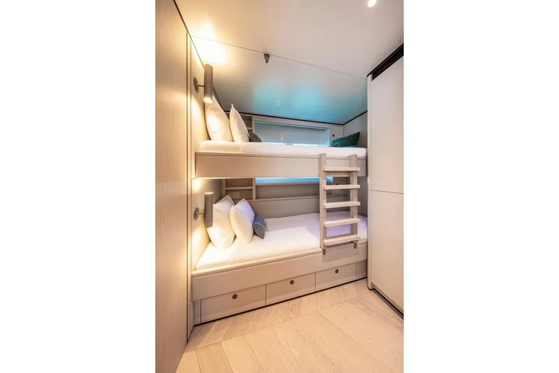 Slide: The Image of Bunk beds in 2021 Van der Valk Custom 34M Explorer yacht cabin. - 19