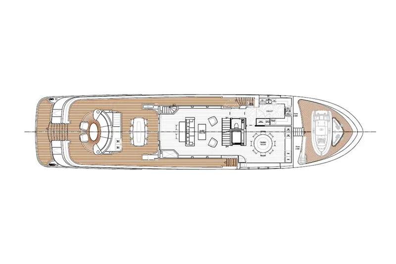 Slide: The Image of Top view layout of 2021 Van der Valk Custom 34M Explorer yacht. - 27