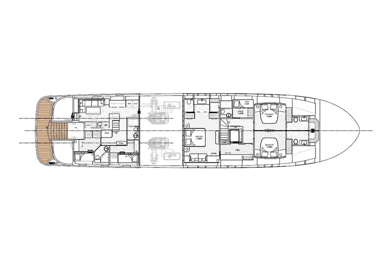 Slide: The Image of Floor plan of 2021 Van der Valk Custom 34M Explorer yacht, showcasing interior layout. - 28