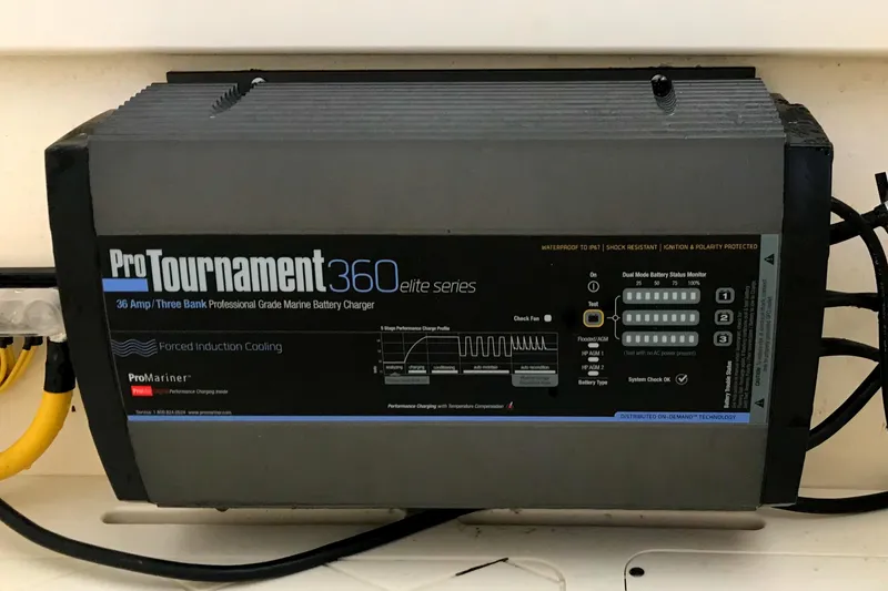Slide: The Image of ProTournament 360 Elite Series battery charger in a 2018 Scout 251 XSS boat. - 24