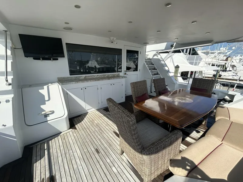 Slide: The Image of Spacious deck of 2001 Dovercraft Custom RPH yacht with seating and entertainment area. - 33