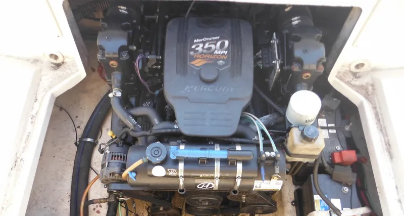 Slide: The Image of 2004 Sea Ray 215 Weekender engine, MerCruiser 350 MPI Horizon. - 17