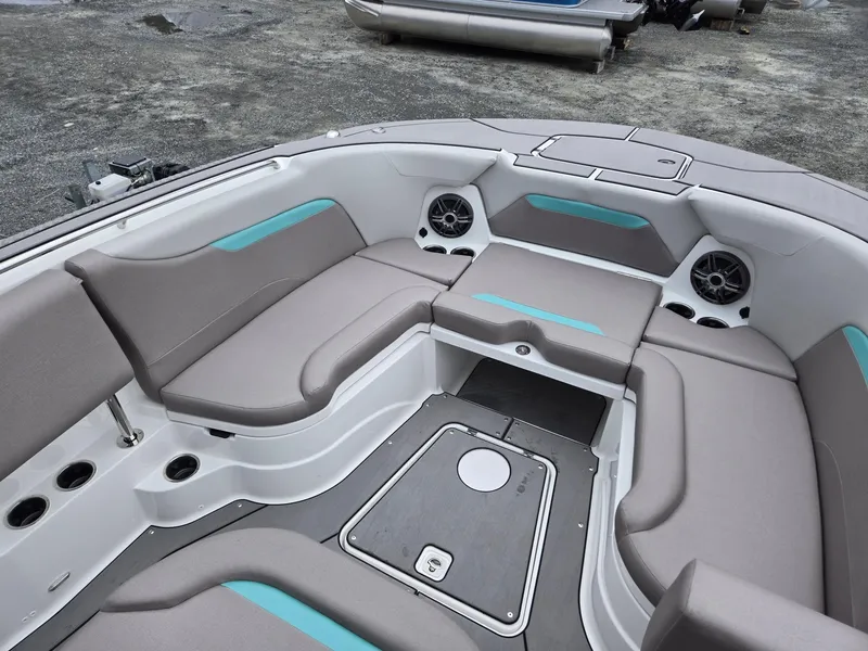 Slide: The Image of 2025 Hurricane Center Console 24 OB boat interior with spacious seating and modern design. - 41